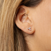 Boucles d'oreilles diamants naturels poires et diamants naturels ronds 0.64 carat or blanc Melissa